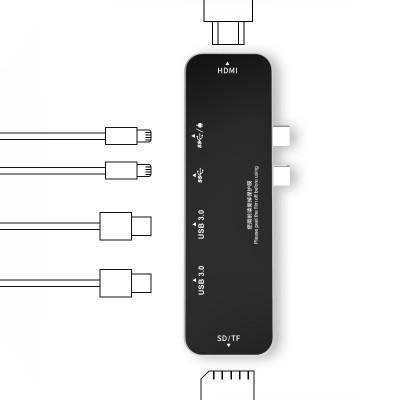 Type C USB C Hub for Macbook Pro 2016 2017 2018 with SD Reader and 2 Ports USB 3.0